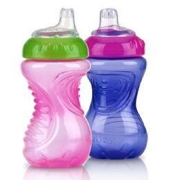 36 Wholesale Nuby 2pk 10oz NO-Spill Cup (pink And Purple Only)