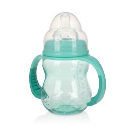 24 pieces Nuby 3 Stage 8oz Tritan Wide Neck Bottle, Teal - Baby Bottles