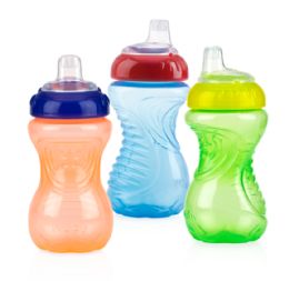36 Wholesale Nuby NO-Spill Easy Grip Cups, 10 Oz (2-Pk Blue & Green) Bulk