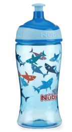 24 pieces Nuby 12oz Pop Up Sipper,shark Only - Baby Accessories