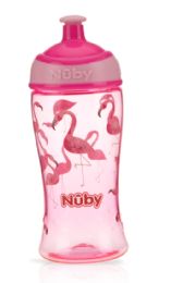 24 Wholesale Nuby 12oz Pop Up Sipper,flamingo