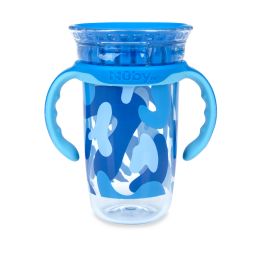 48 pieces Nuby NO-Spill Edge 360 Printed Cup  With Removable Handle. 10 Oz/300 Ml/.blue Camo - Baby Accessories