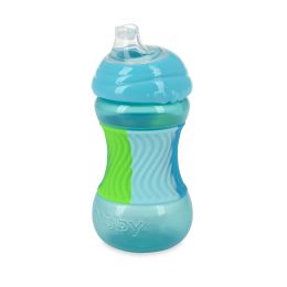 12 pieces Nuby Sili Bands 10oz Soft Spout Cup With Silicone Band Around The Middle - Aqua - Baby Accessories