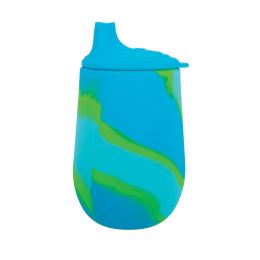 48 pieces Nuby Silicone TiE-Dye First Training Cup With Spout, 6oz - Blue/green - Baby Accessories