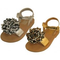 24 Wholesale Infant's Metallic Sandals