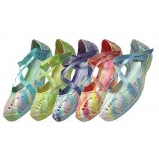 36 Wholesale Women's TiE-Dye CrisS-Cross Shoe