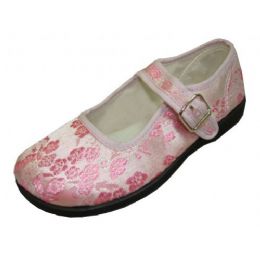 36 Pairs Girl Brocade Maryjane Pink - Girls Shoes