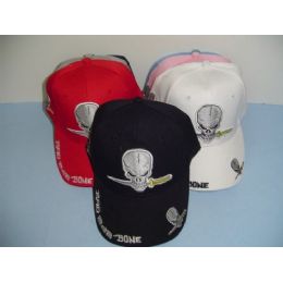 48 Pieces Bad 2 Da Bone Hat With Skull - Baseball Caps & Snap Backs