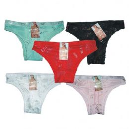 96 Pieces Ladys Panty W/hanger Assorted - Womens Panties & Underwear