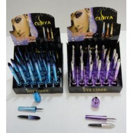 96 Pieces Black Eyeliner In Metallic TubE--Blue - Lip & Eye Pencil