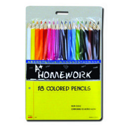 96 Pieces Colored Pencils - 18 Pk - Hang Card - Asst. Cls. - Pens & Pencils