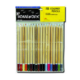 48 Pieces Colored Pencils - 18 Pk - Natural Barrel - Asst. Cls. - Pens & Pencils