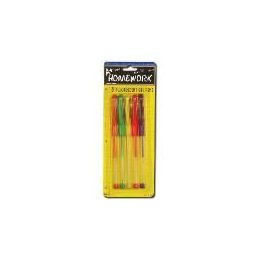 48 Wholesale Fluorescent Gel Pens - 5 Pk - Asst. Neon Colors
