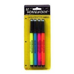 48 Wholesale Highlighter Markers - 4 Pk - Fine Point - Asst. Neon Colors