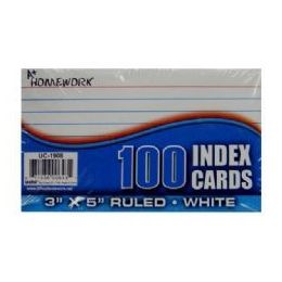 48 Wholesale Index Cards - Ruled - 3x 5 - 100ct - Poly Wrapped