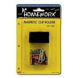 48 Pieces Paper Clips + Magnetic Desk Holder - 60ct.-1.25 Vinyl - Clips and Fasteners