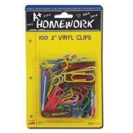 48 Pieces Paper Clips - 100ct.-2 - Vinyl Asst.cls. - Carded - Clips and Fasteners