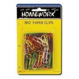 48 of Paper Clips - 160ct.-1.25 - Vinyl Asst.cls. - Carded