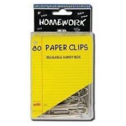 48 Pieces Paper Clips - 80ct.- 2inch - Silver Metal -Plastic Boxed - Clips and Fasteners