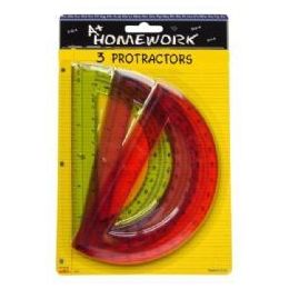 48 Wholesale Protractor - 6- 3 Pack - Assorted Plastic Cls