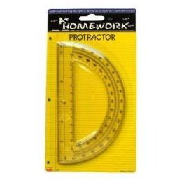 48 Wholesale Protractor - 6incH- 1 Pack - Assorted Plastic cl