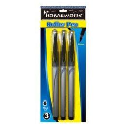 48 Pieces Roller Pens - 3 Pk - Black Ink - Pens