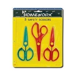48 Wholesale School Safety Scissors - 3 Pack - 5. - All Plastic Asst.cls.