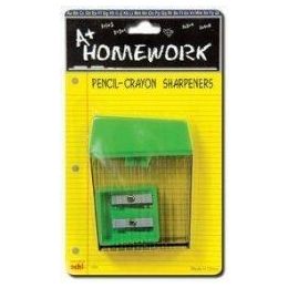48 Wholesale Sharpeners - 2 Pk - Pencil + Crayon - Asst.cls.