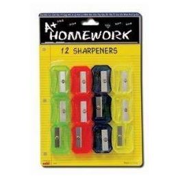 48 Wholesale Sharpeners - Pencil - 12 Pack - Asst. Colors