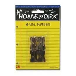 96 Units of Sharpeners - Pencil - 4 Pack - All Metal - 1 Hole Ea. - Sharpeners
