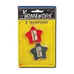 96 Wholesale Sharpeners - Pencil - Star Design - 2 Pack