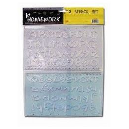 96 Wholesale 2 Pack Alphabet And Numbers Stencils