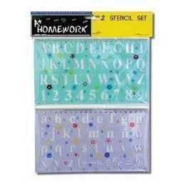 48 of 2 Pack Alphabet And Numbers Stencils