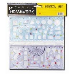 48 Wholesale 2 Pack Shapes And Geometric Shapes Stencils