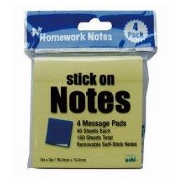 48 of Stick On Notes 3x3 4pk 40 Sheet Ea 160 Sheets Total