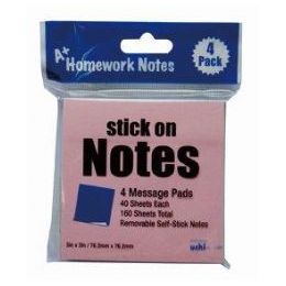 48 of Stick On Notes 3x3 4pk 40 Sheet Ea 160 Sheets Total, 4 Colors