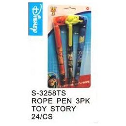 96 Pieces Toy Story Pens On A Rope 3 Pack - Licensed School Supplies