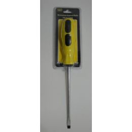 144 Wholesale 10" Flat Screwdriver [yellow Handle]