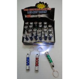 288 Wholesale 2.5" Mini Sparkle 5 Led Light Key Chain