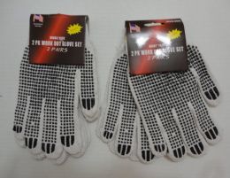 36 Pairs 2pr White Beaded Work Gloves - Working Gloves