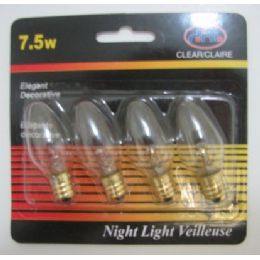 48 Wholesale 4pk 7.5 Watt Night Light Bulbs