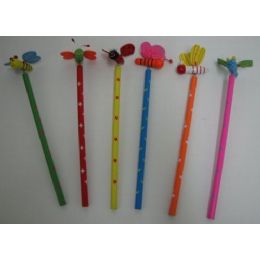 36 Pieces Printed Pencil With Assorted 3d Springing Topper - Pens & Pencils