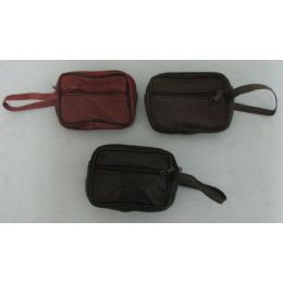 72 Units of 3 Compartment Change PursE-Wrist Strap - Leather Purses and Handbags