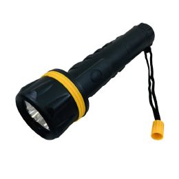 48 Pieces 9.75" 3 Led Flashlight [black With Yellow Accent] - Flash Lights