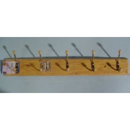 72 Pieces Wooden Rack With 5 Hooks - Wall Decor