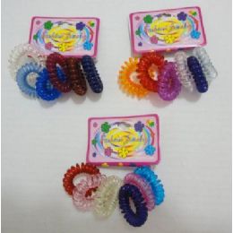 144 Units of 6pc Coil Hair Tie Back - Hair Accessories