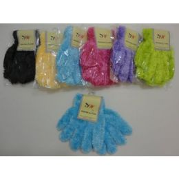 144 Wholesale Kids Solid Color Chenille Gloves