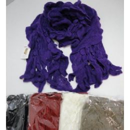72 Pieces Ruffle Knit Scarf - Winter Scarves