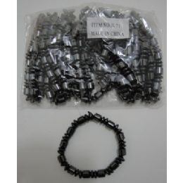 72 Units of 7" Black Magnetic BraceleT--Round - Bracelets