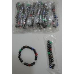 72 Units of 7" Magnetic BraceleT-Round Sparkle Beads - Bracelets